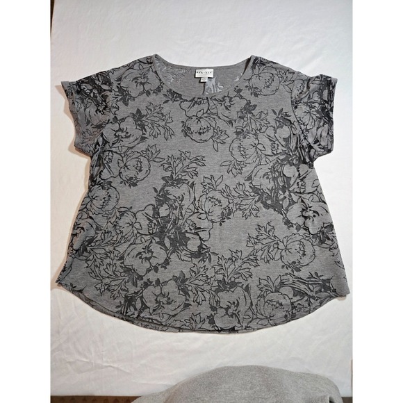 Womens Gray Sheer Floral Soft Grunge Top Romantic Moody Dark Academia Size 2x - Picture 4 of 9